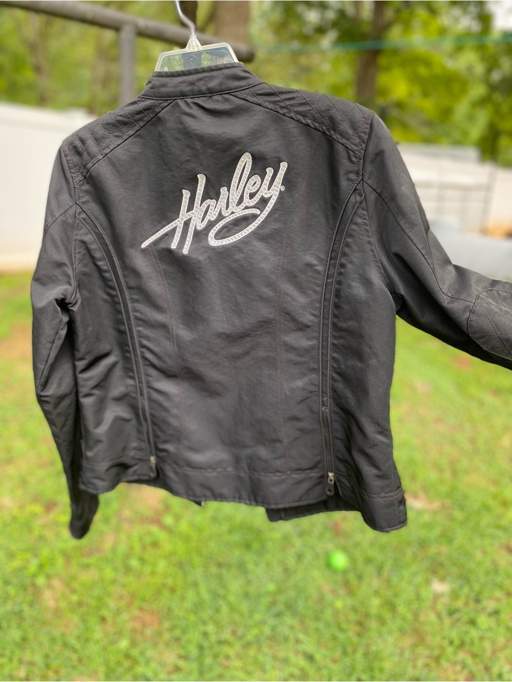 HBlack Women's Motorcycle Jacket - Classic Logo Back Sz L
